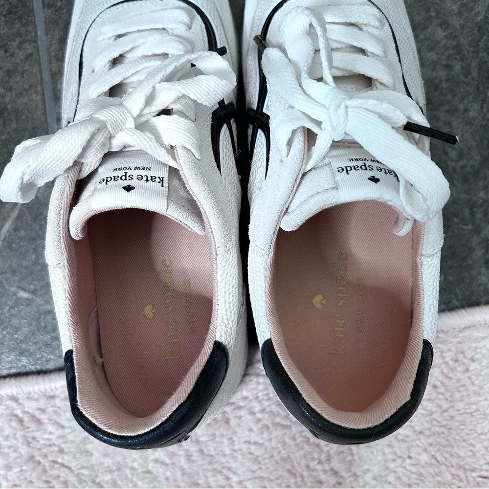 Kate Spade White and Black Brigitte Runner Tennis Shoe Size 7.5 B Retro Style - Picture 8 of 15